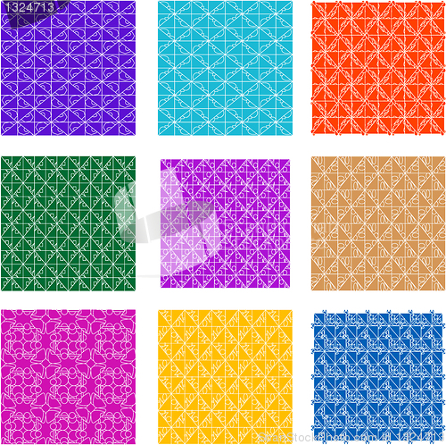 Image of Seamless background flowers, floral pattern colored set