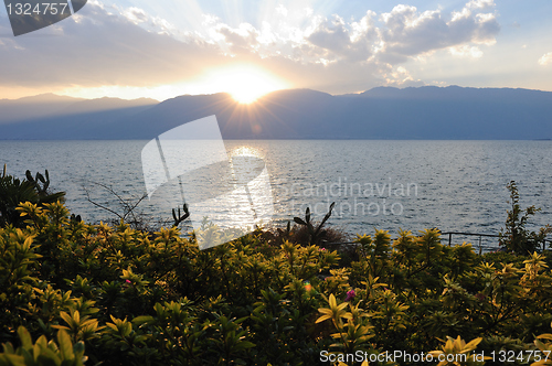 Image of Lake sunset landscape