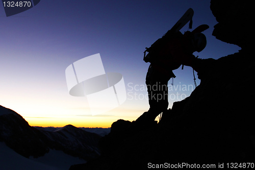 Image of Adventurous mountain climbing