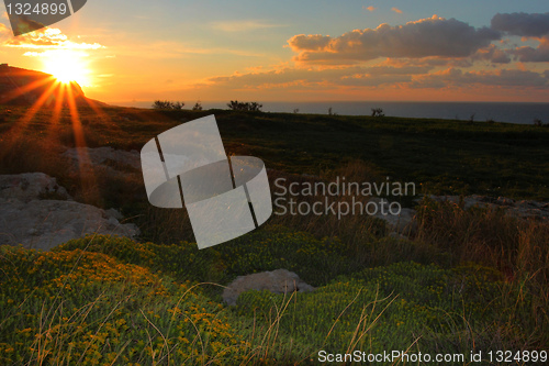 Image of Beautiful sunset on Malta island