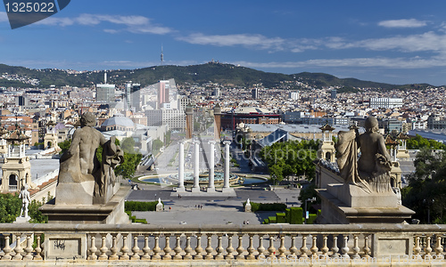 Image of panorama of the city of Barcelona Spain