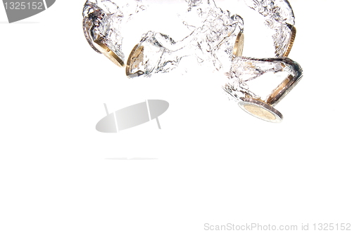 Image of coins in water