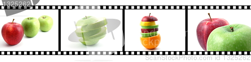 Image of collection of fruits with film strip