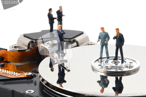 Image of business man on HDD