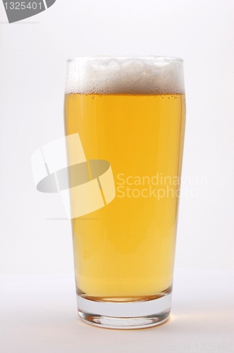 Image of glass of beer isolated on white background