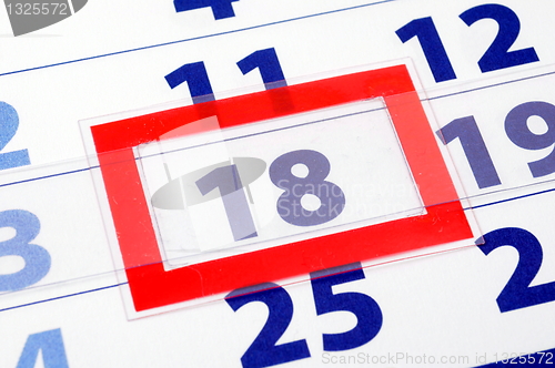 Image of 18 calendar day