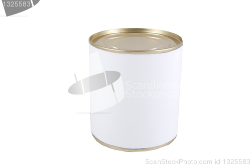 Image of isolated white tin
