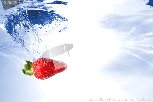 Image of strawberry in water
