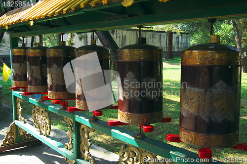 Image of Prayer wheel in Chengde Tibetan Buddhism monastery