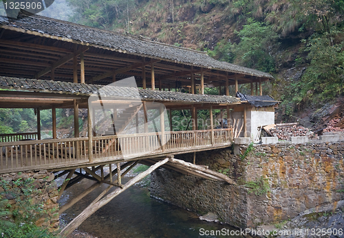 Image of Wodden bridge in China