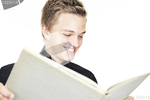Image of young boy reading