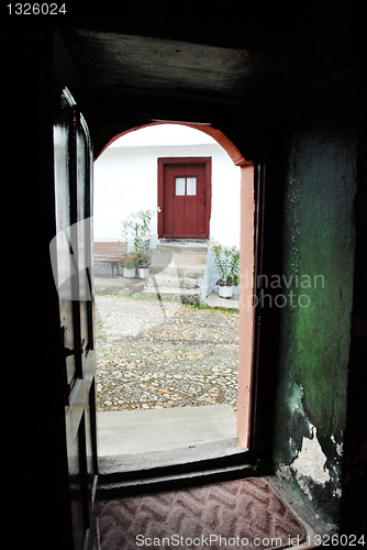 Image of Opened door of church