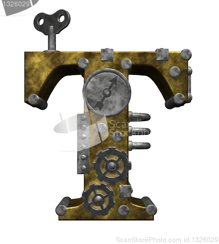 Image of steampunk letter t