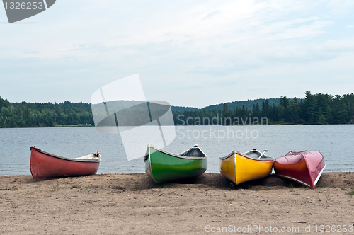 Image of Canoes on the lake