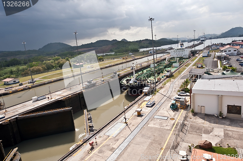 Image of Miraflores locks Panama canal