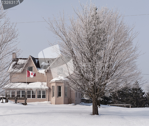 Image of Winter in Canada, countryside house