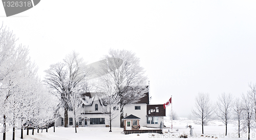 Image of Country side house in Canada, winter time