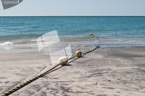 Image of Buoys on sandy beach