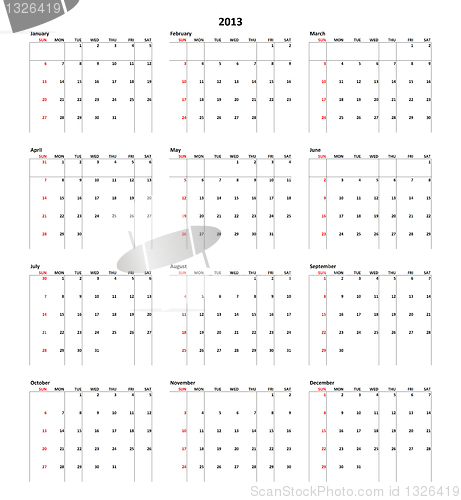 Image of Calendar for 2013