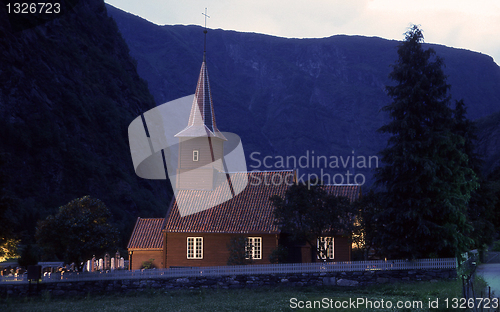 Image of Church in Flaam,Aurland,Norway