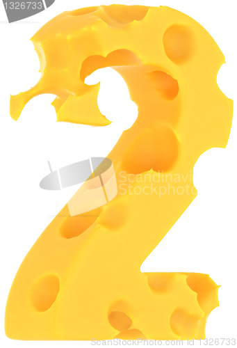 Image of Cheeze font 2 number isolated on white