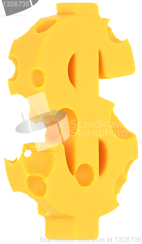 Image of Cheeze font dollar currency sign isolated