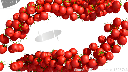 Image of Red Tomatoe Cherry flows on white