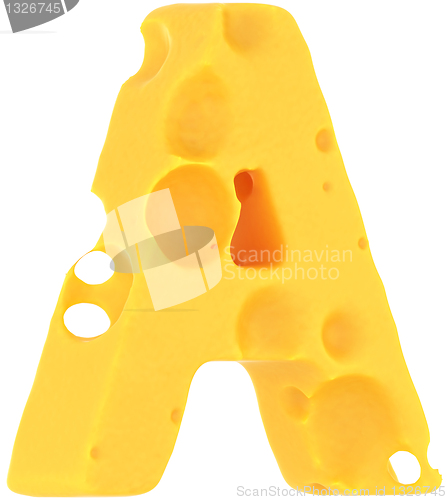 Image of Cheeze font A letter isolated on white