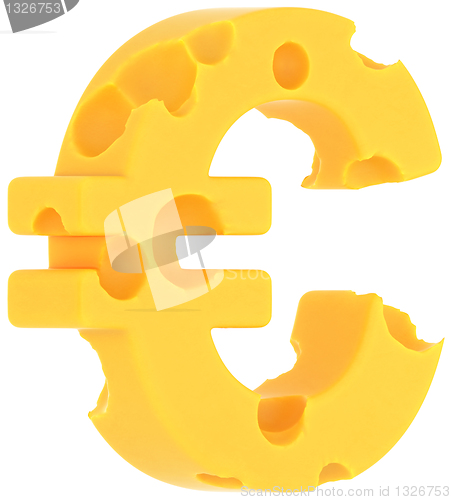 Image of Cheeze font euro currency sign isolated 