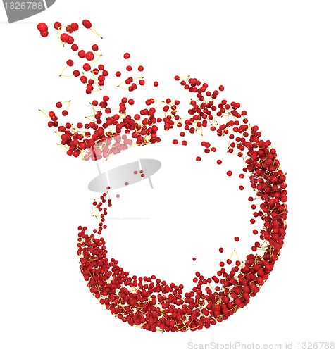 Image of Red cherry flow isolated on white