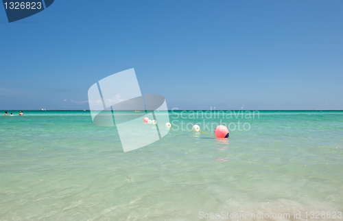 Image of Buoys in the water Pacific ocean