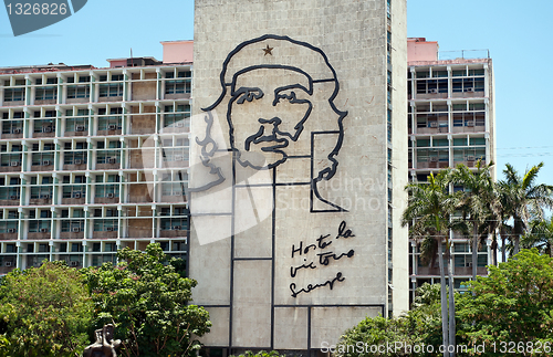 Image of Iron work of Che Guevara image in Havana Cuba
