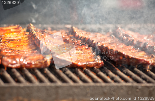 Image of Barbecue ribs outside during rib festival in Kitchener