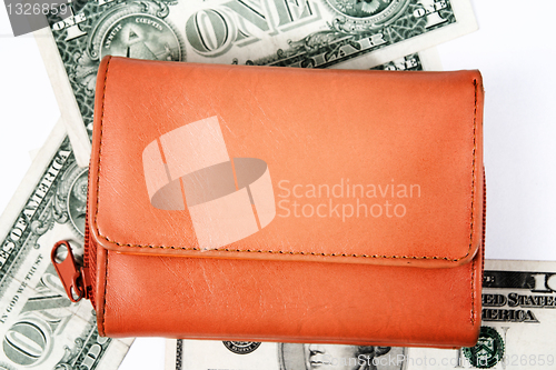 Image of Orange leather wallet