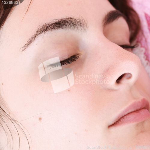 Image of Beautiful young woman sleeping.