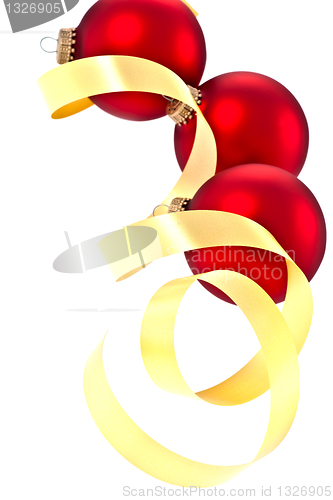 Image of Traditional Christmas Balls on white background