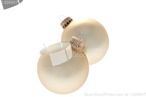 Image of Traditional Christmas Balls on white background