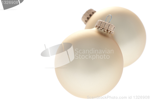 Image of Traditional Christmas Balls on white background