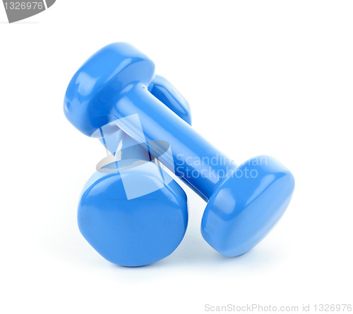Image of Blue dumbbell weights