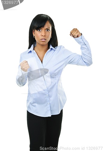 Image of Young woman ready to fight