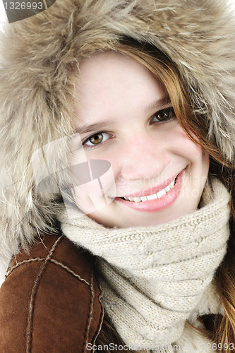 Image of Happy winter girl