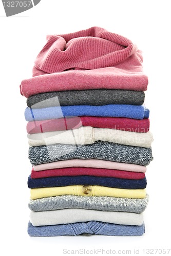 Image of Stack of sweaters