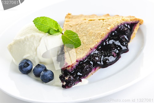 Image of Blueberry pie slice