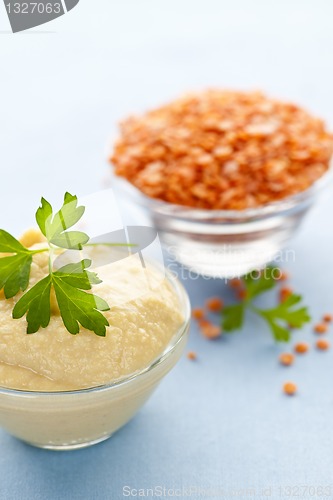 Image of Red lentils and lentil hummus