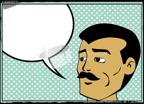 Image of Retro man with speech bubble
