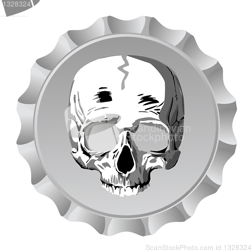 Image of Bottle cap with skull