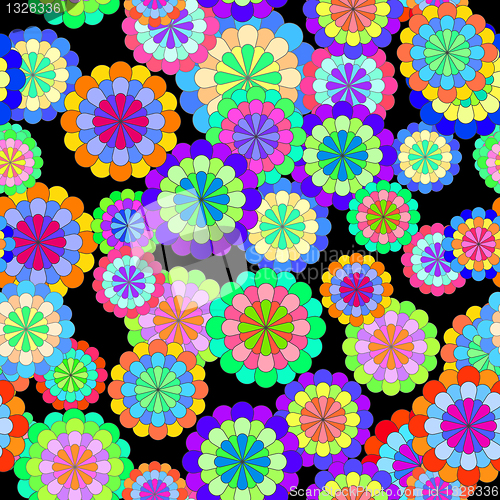Image of Seamless retro flowers card