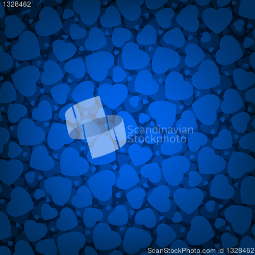 Image of Blue Valentine's day background with hearts. EPS 8