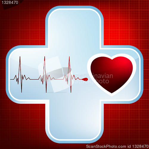 Image of Heart and heartbeat symbol.  EPS 8