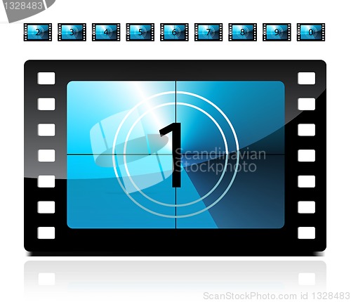 Image of Film countdown from 1 to 9